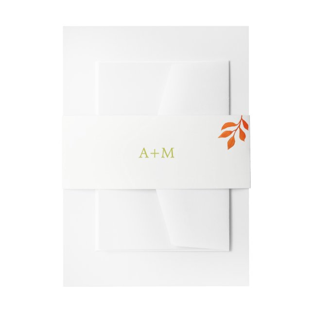 Blätter und Beeren, wasserfarbig, Hochzeit im Herb Einladungsbanderole (Vorderseite Beispiel)