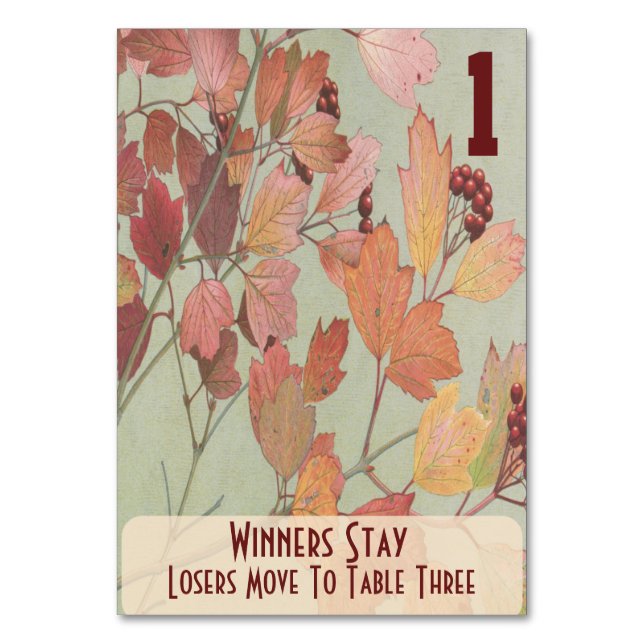 Blätter und Berries Bunco #1 Tischnummer (Vorderseite)