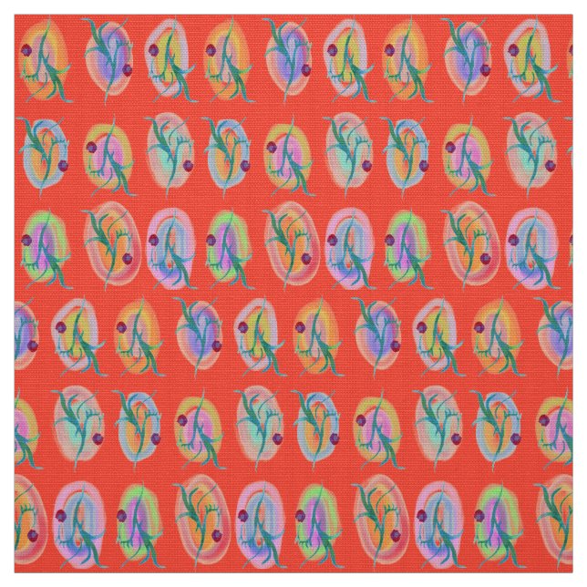 Blätter und Berries Folk Art Design Stoff (Muster)