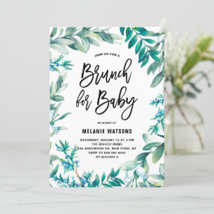 Blätter und Berries Wreath Baby Shower Brunch Einladung