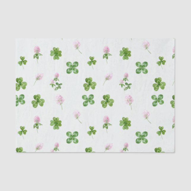 Blätter und Blume für Wasserfarben blass grün Seidenpapier (Vorderseite)