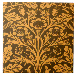 Blätter und Blumenmuster aus Eichen und Korallen Fliese