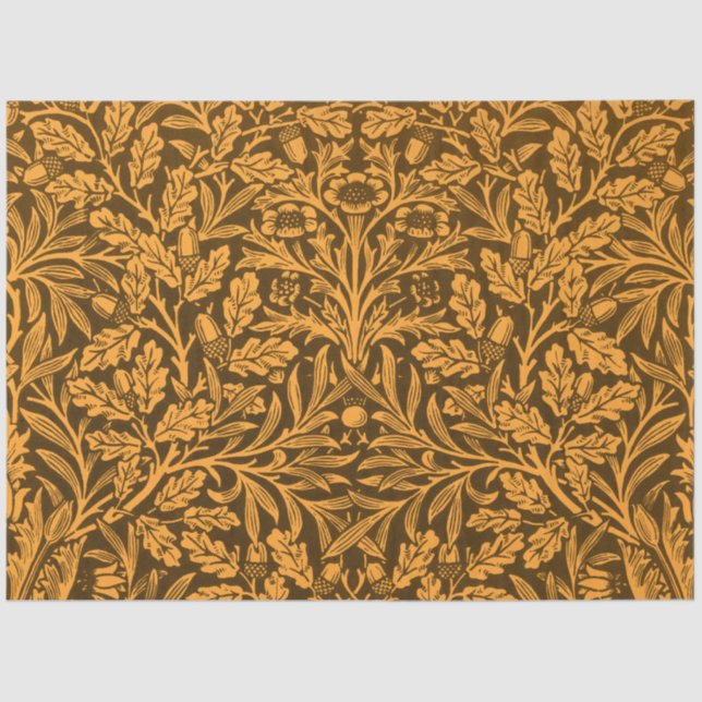 Blätter und Blumenmuster aus Eichen und Korallen Seidenpapier (Vorderseite)