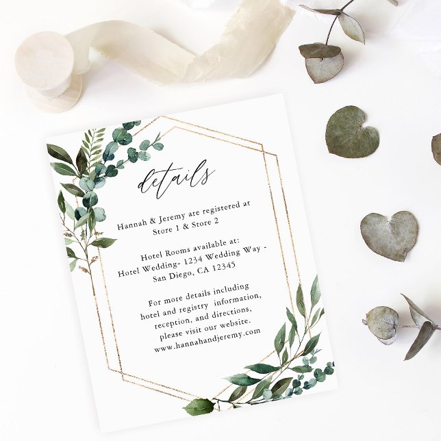 Blätter und Eukalyptus-Gold-Details Flyer (Von Creator hochgeladen)