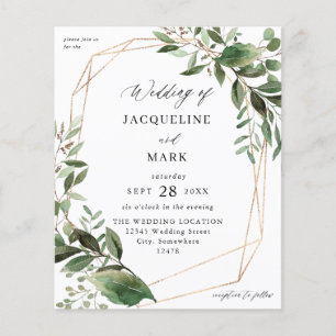 Blätter und Eukalyptus-Hochzeiten Flyer