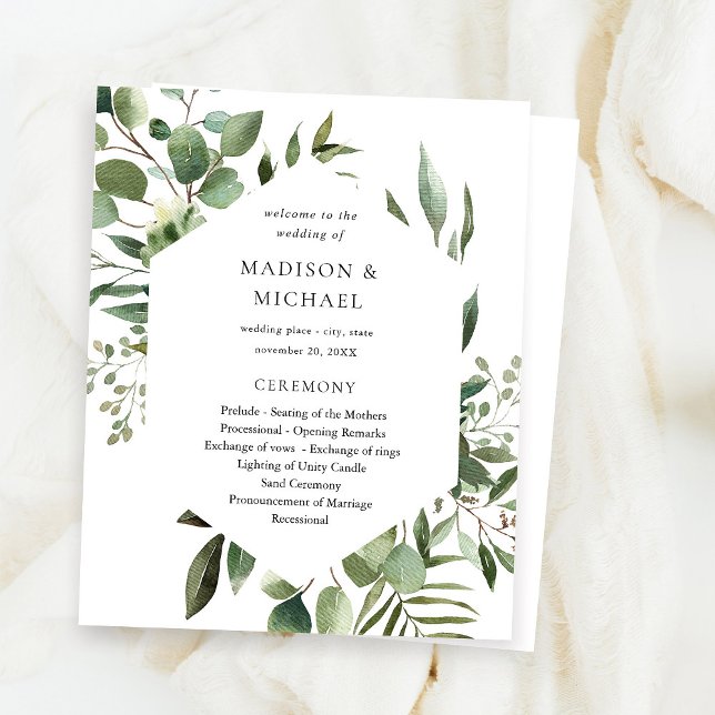 Blätter und Eukalyptus - rustikale Hochzeitfeier (Von Creator hochgeladen)