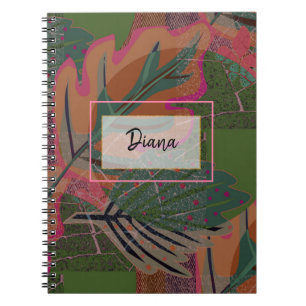 Blätter und geometrische Formen. Notebook Notizblock