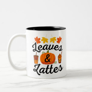 Blätter und Latte Herbst Herbst Zweifarbige Tasse