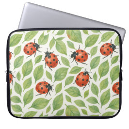 Blätter und Marienkäfer  Laptopschutzhülle