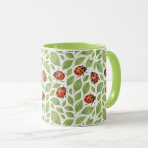 Blätter und Marienkäfer Tasse