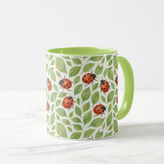 Blätter und Marienkäfer Tasse