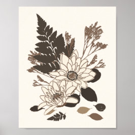 Blätter und Milchprodukte - durchsichtig auf Creme Poster