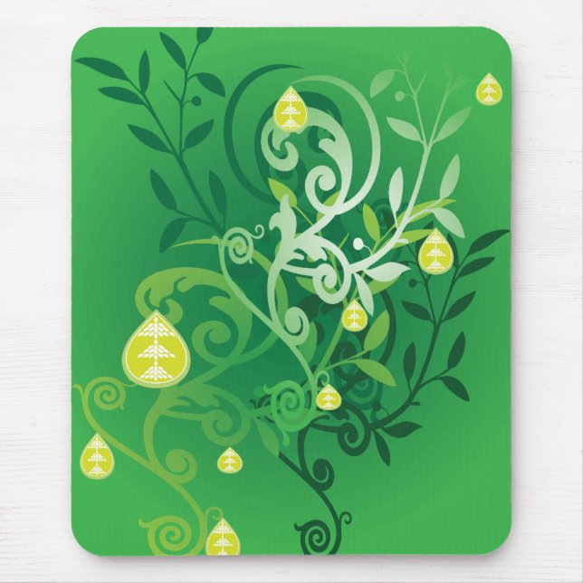 Blätter und Obst Mousepad (Vorne)