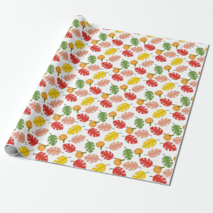 Blätter und Pumpkins Geschenkpapier