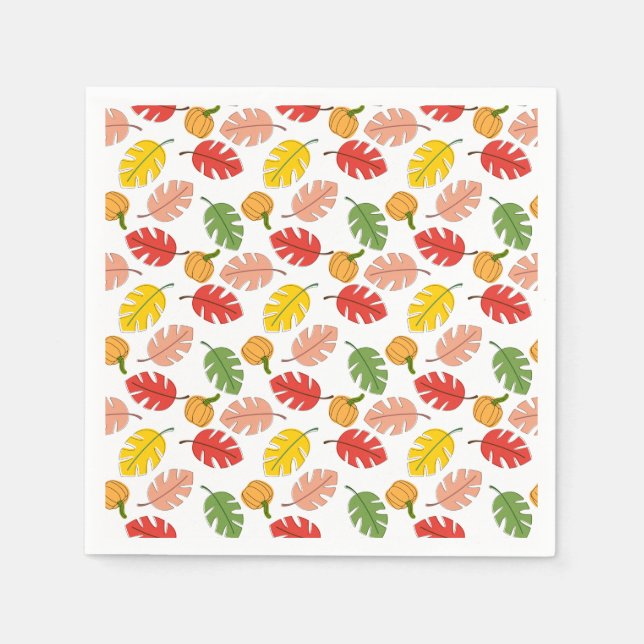 Blätter und Pumpkins Serviette (Vorderseite)
