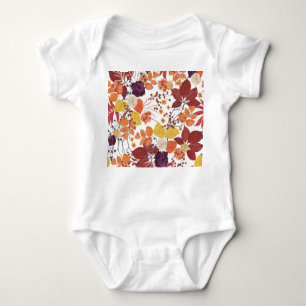 Blätter und Rose für die Wasserfarbe im Herbst Baby Strampler