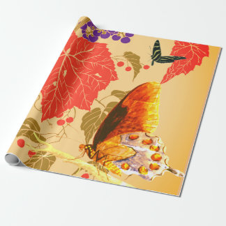 BLÄTTER UND SCHALTFLÄCHEN FÜR DIE KUPFUNG VON KUPP GESCHENKPAPIER