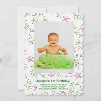 Blätter und Schmetterlinge Einladung