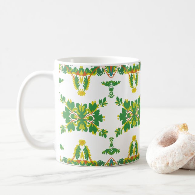 Blätter und Wolken Kaffeetasse (Mit Donut)