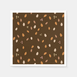 Blätter und Zweige Dunkle Herbstbeizen Brauner Hin Serviette