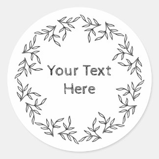 Blätter und Zweigstellen Runder Aufkleber