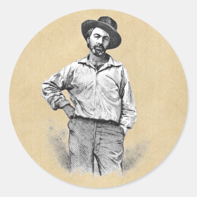 Blätter von Grass Whitman Classic Portrait Sticker (Vorderseite)