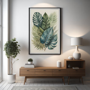 Blätter von Monstera Palm Poster