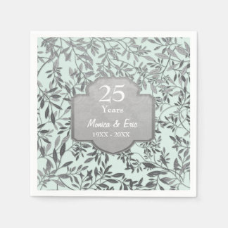 Blätter von Neapel zum 25. Hochzeitstag Serviette