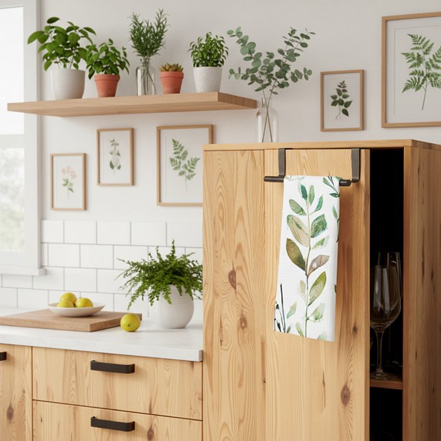 Blätter von Pastel earth Geschirrtuch (Von Creator hochgeladen)