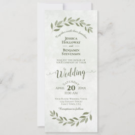 Blätter von Watercolor Laurel Sage Green Wedding Einladung