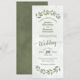 Blätter von Watercolor Laurel Sage Green Wedding Einladung