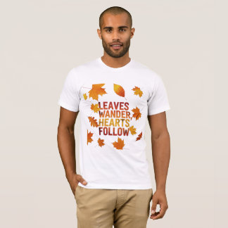Blätter wandern Herzen folgen Herbst Natur T-Shirt