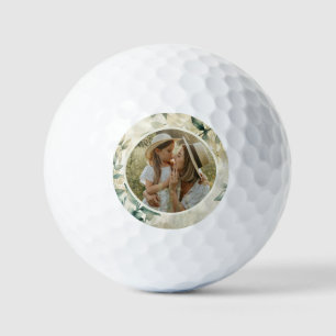 Blätter Wasserfarbe Muster Personalisiertes Foto Golfball
