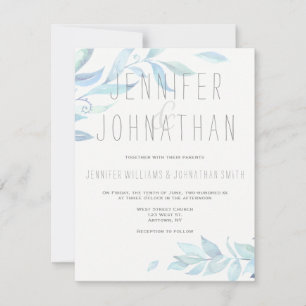 Blätter Wasserfarbene Hochzeitsfeiern Einladung