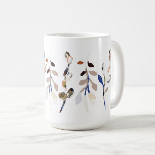 Blätter Weiß Elegante Wasserfarben Kaffeetasse