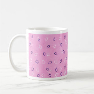 Blätter Weiße Lila Konturen auf Blended Pink-Tasse Tasse