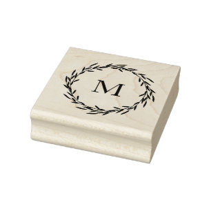 Blätter Wreath Gummistempel