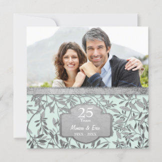 Blätter zum 25. Hochzeitstag Einladung