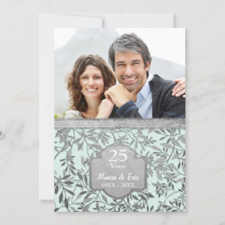 Blätter zum 25. Hochzeitstag Einladung