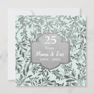 Blätter zum 25. Hochzeitstag Einladung