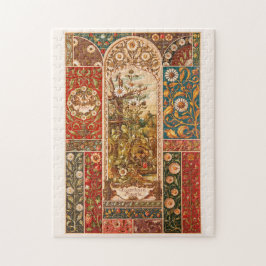 Blätter zur Blume Jugendstil-Blumenmuster Puzzle
