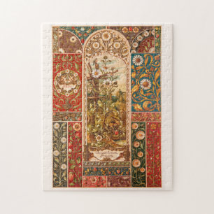 Blätter zur Blume Jugendstil-Blumenmuster Puzzle