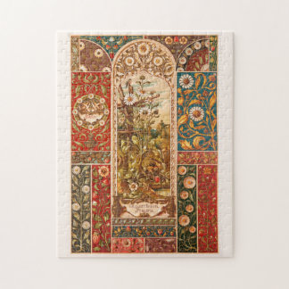 Blätter zur Blume Jugendstil-Blumenmuster Puzzle