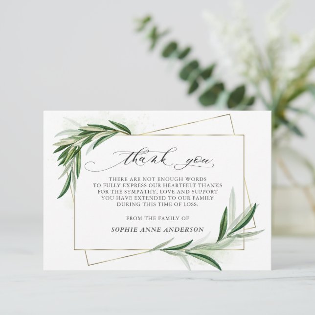 Blätter zur Feier des Fotos des Lebens im liebende Dankeskarte (Stehend Vorderseite)