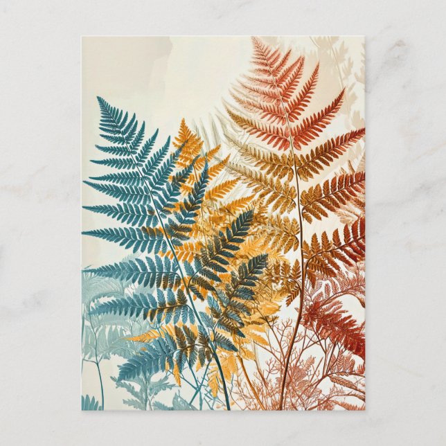 Blätter zur Illustration von pastellfarbenem Wasse Postkarte (Vorderseite)