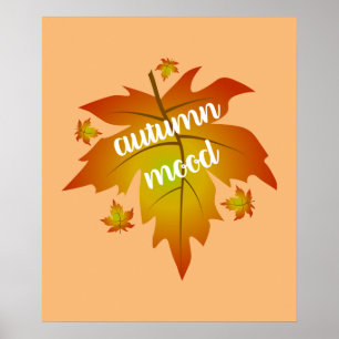 Blätter zur Stimmungstyp im Herbst Poster