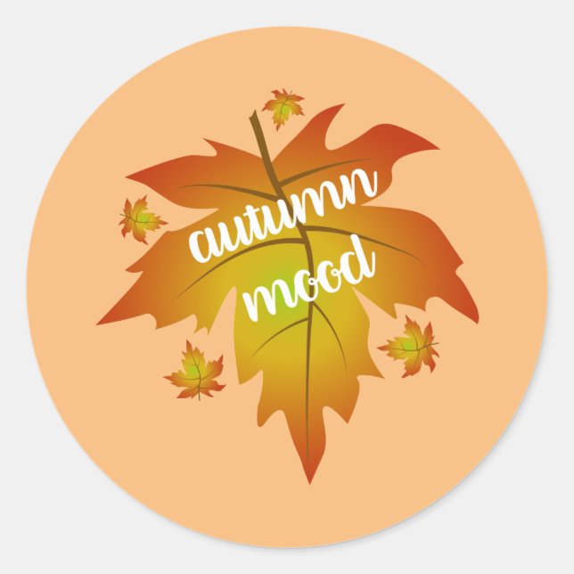 Blätter zur Stimmungstyp im Herbst Runder Aufkleber (Vorderseite)
