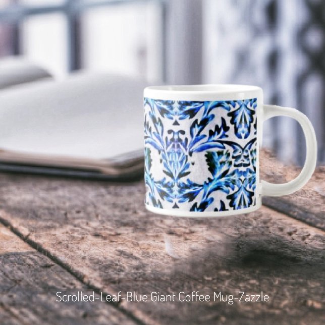 Blätterblau Jumbo-Tasse (Von Creator hochgeladen)