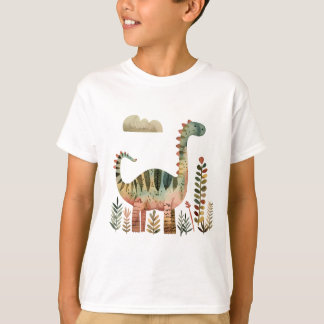 Blätterige Dino-Szene – Süßes Dinosaurier-Shirt fü T-Shirt