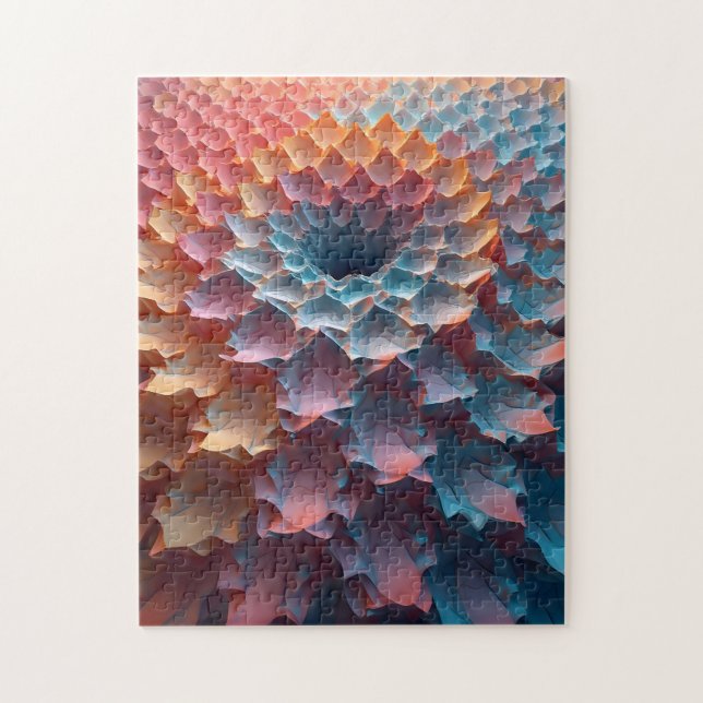 Blättermuster in Pastellfarben Puzzle (Vertikal)